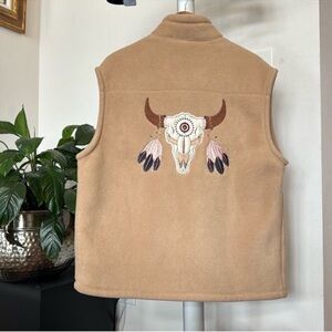 North End Men’s All Climate Wear Embroidered Fleece Vest Sz M Full Zip Native